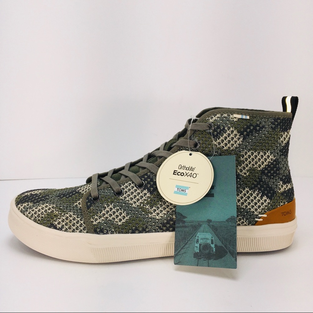 TOMS Trvl Lite Dusty Olive Camo High Top Sneakers - Picture 2 of 14
